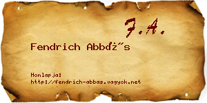Fendrich Abbás névjegykártya